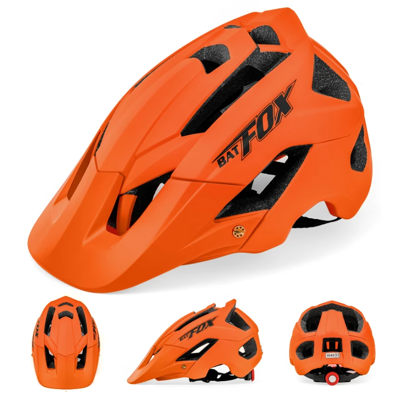 BATFOX casco da ciclismo bici MTB casco da bicicletta 2024 New Orange uomo  donna Mountain Road Bike caschi sportivi integralmente modellati -  AliExpress