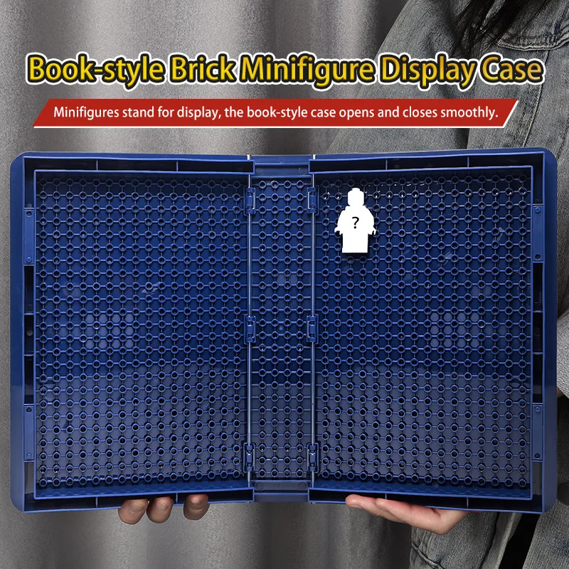 Buchförmige Minifiguren-Vitrine & Ständer, Staubdichte Aufbewahrung für Baustein-Minifiguren, Perfektes Kinderspielzeug-Geschenk, Öffenbar