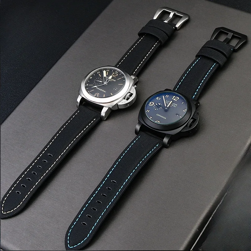 Per Panerai Semen Sterculiae Lychnophorae 441/Pam01661 20 22 24 26Mm Impermeabile Sport Nylon Fibra Di Carbonio Lattice Cinturino Da Uomo