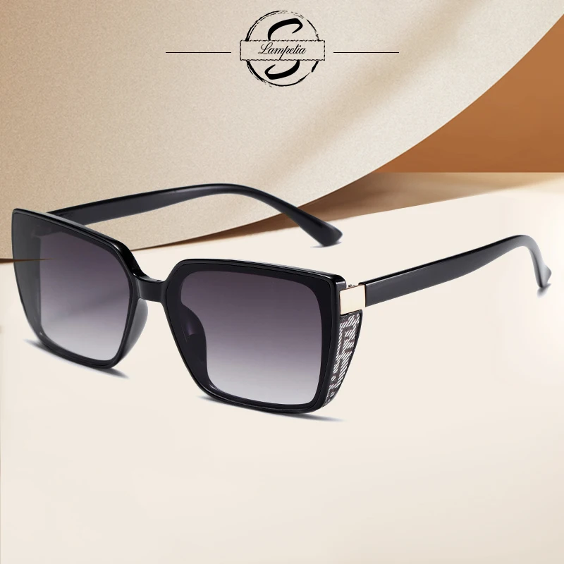 

Women Polarized UV400 Sunglasses Big Square Frame Luxury Designer Vintage Travel 2023 Retro Designer Female Style Gafas De Sol