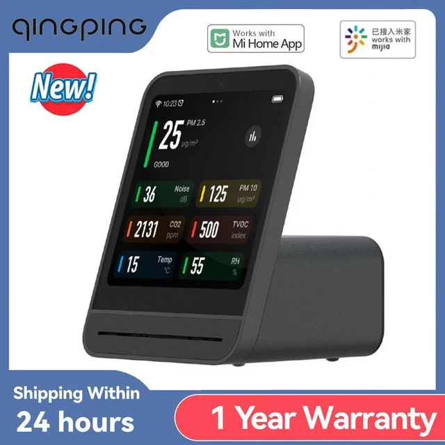 Qingping Air Quality Monitor 2nd 4'' Touch Screen Temperature Humidity Sensor TVOC CO2 PM2.5 Detector Smart Home For Mijia App 1