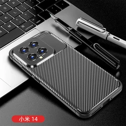 Luxurious Shockproof Silicone TPU Protective Phone Case - Rubber Cover for Xiaomi 14 (Black)
