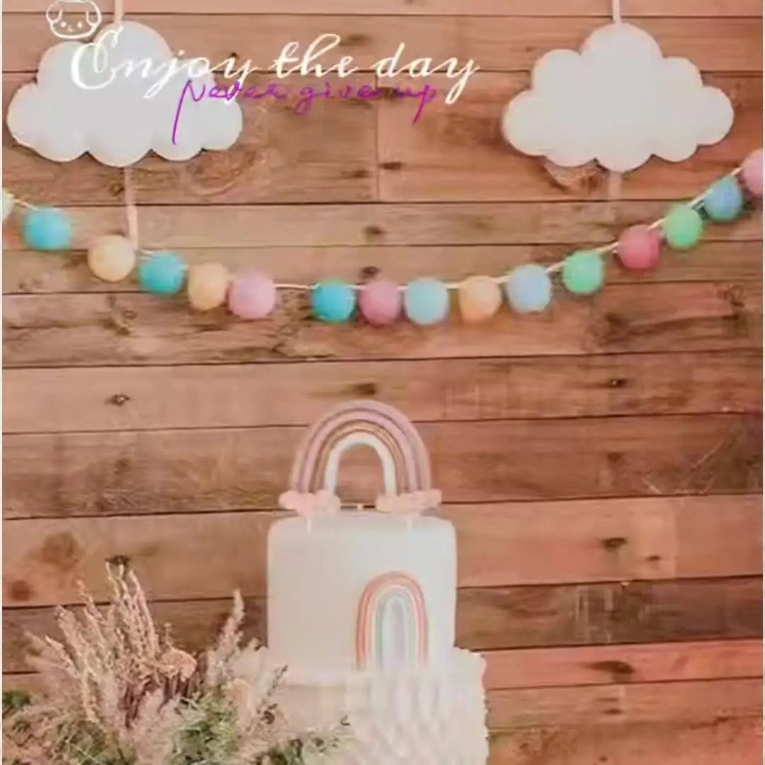 Décorations Gâteau Bohème Arc-En-Ciel - 28 Pièces Pour Anniversaire, Mariage