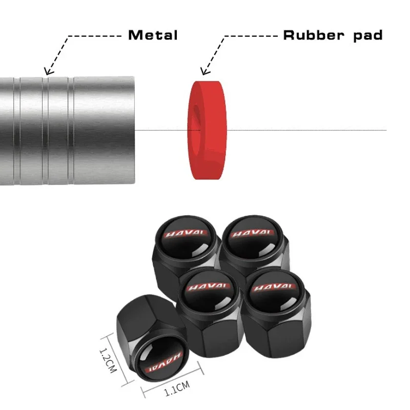 4 Pieces Car Wheel Tire Air Valve Caps Stem Cover Accessories for GWM Haval M6 H6 F7 F7X H3 H5 H9 Jolion Poer Dargo tire valve caps tire valve cap tire stem cover