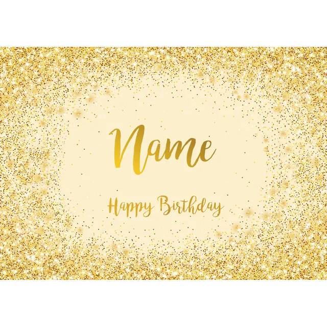 Birthday Banner Customize Photo Background Custom Name Silver Golden Pink Glitter Photophone Backdrops Party Decor Photocall Orange Red