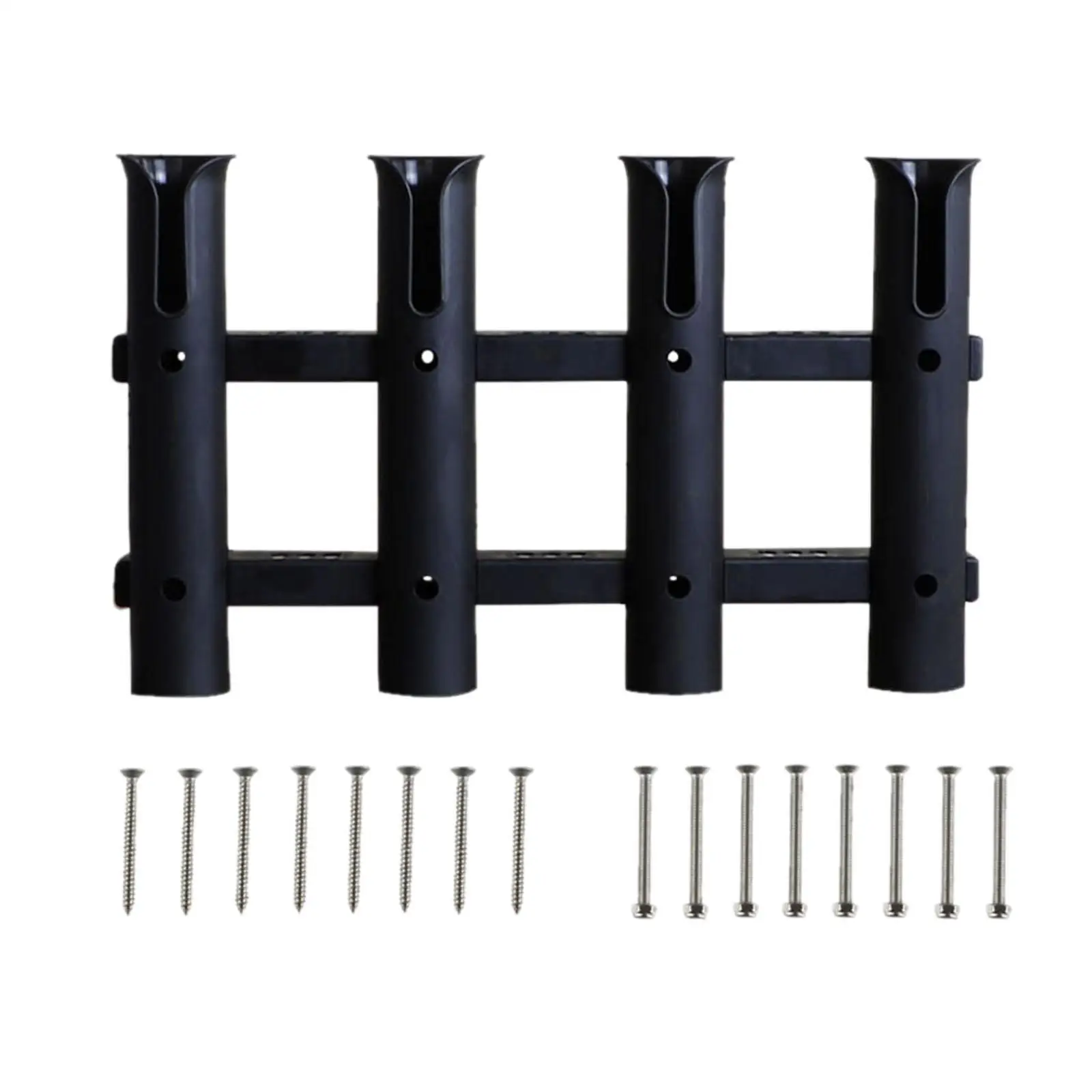 Portable 4 Rod Fishing Holder Rack Nylon Plastic Bracket Tube Support for Boat Kayak Bed Bank Vehicle