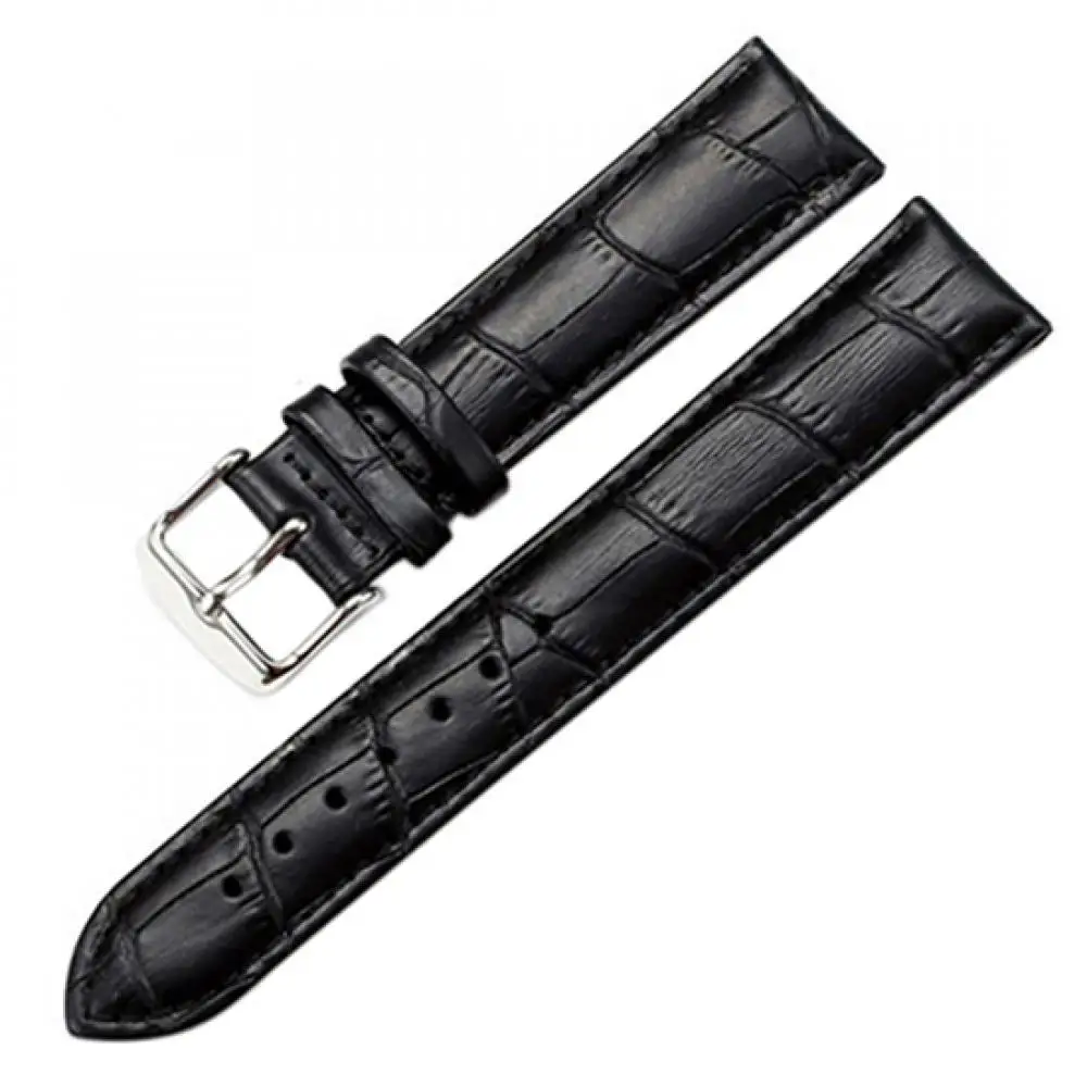 남녀공용 인조 가죽 시계 스트랩 버클 밴드, 블랙 브라운 화이트 시계 핀 버클 밴드, 18mm, 20mm, 22mm