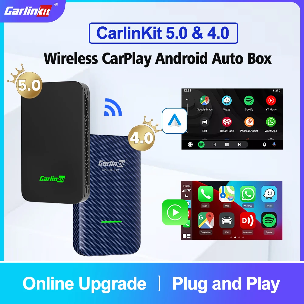 10-1pcs Carlinkit 5.0 CarPlay Android Auto Wireless Adapter  Bluetooth-compatible CarPlay IOS AI Box for Car Multimedia Player -  AliExpress