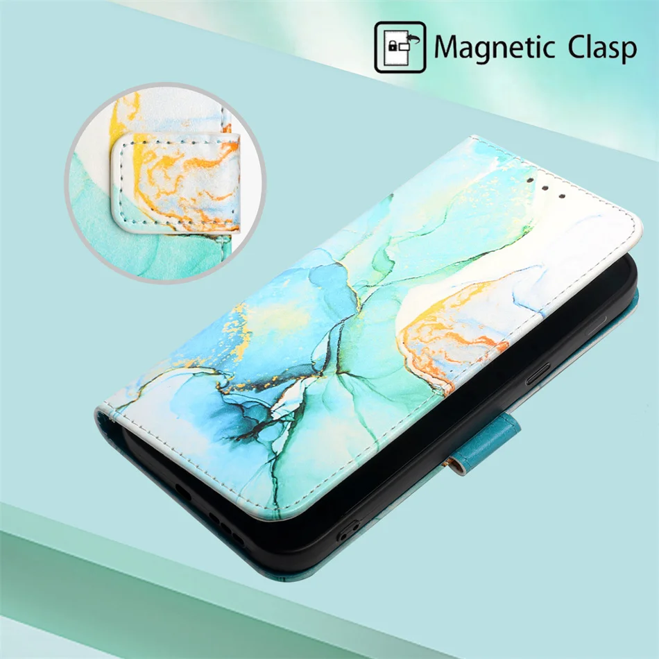귀여운 대리석 그린 Vivo Y72 Y51S Y51 2020 Y31S Y21 Y15S Y11 Y12 Y15 Y17 V21 4G 5G 카드 슬롯 홀스터 D03G