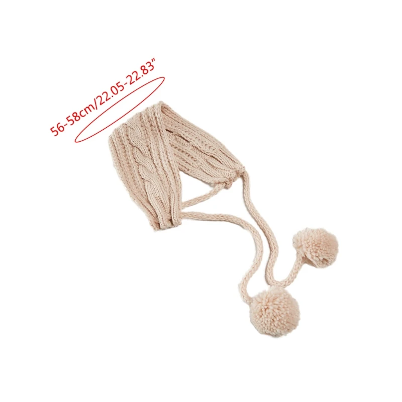여성 남성 겨울 케이블 니트 귀마개 머리띠 솔리드 컬러 폼폼 턱 스트랩 Chunky Crochet Thermal 2 In 1 스카프 드롭 배송