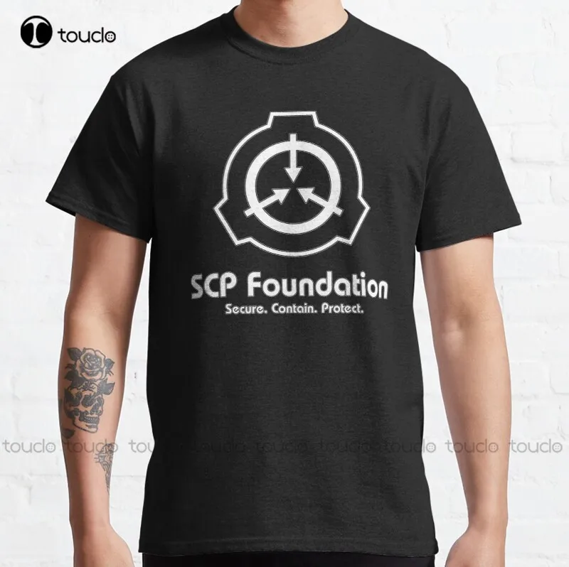 New Scp Foundation (In Bianco) T-Shirt Classica Da Lavoro T-Shirt In Cotone S-3Xl