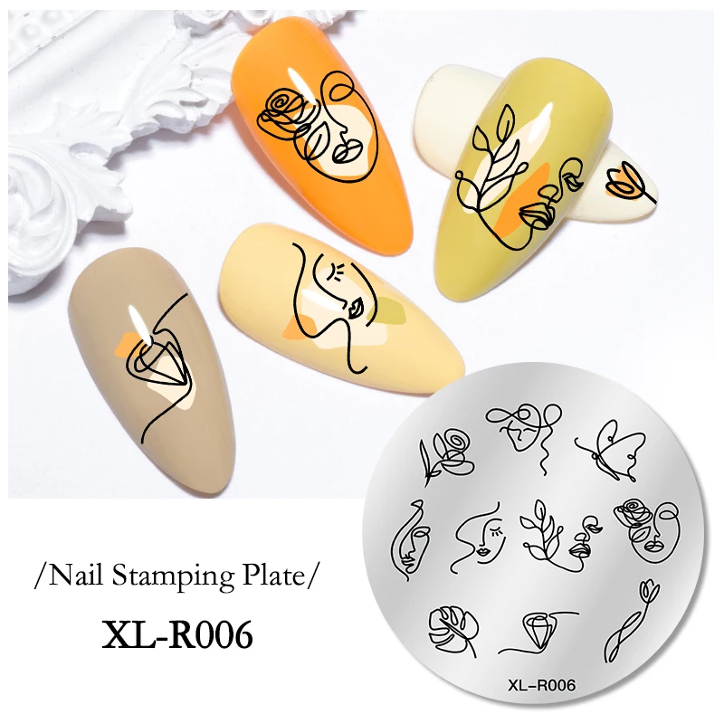 1PC circular Nail Stamping Plates Leaves Flower Geometric Stainless Steel Template Nail Art Image Texture DIY Plate Tool 2