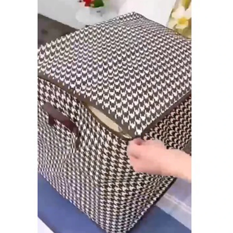 Clothes storage bag Folding Clothes Storage Bag Visible Portable Wardrobe Sorting Clothes Storage Box with Reinforced Handle for Bedding Quilt