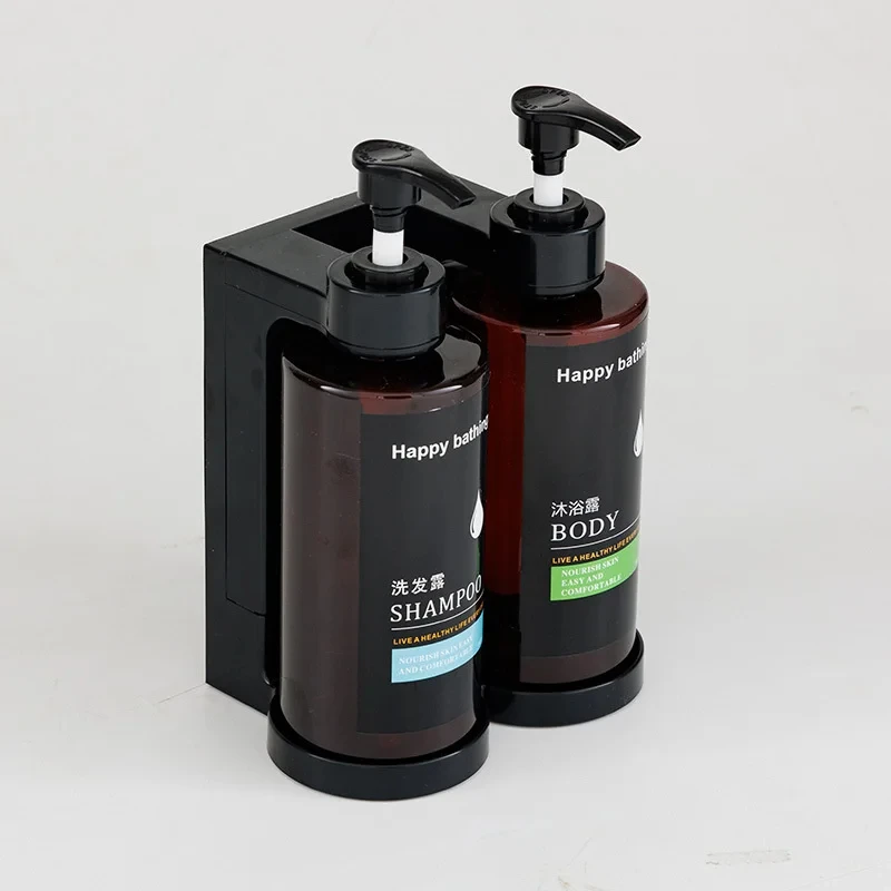 Hotel Shampoo and Shower Gel Separate Bottles Wall Mounted No Punching Hand Sanitizer Boxes Wall Mounted Manual Soap Dispensers