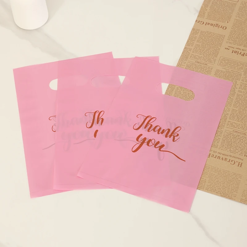 100 Stück Dankeschön-Geschenktüten aus Kunststoff, Geschenkverpackung, Geschenktüten, perfekt für Dankeschön-Geschenke, Party-Dekoration – Detail 7