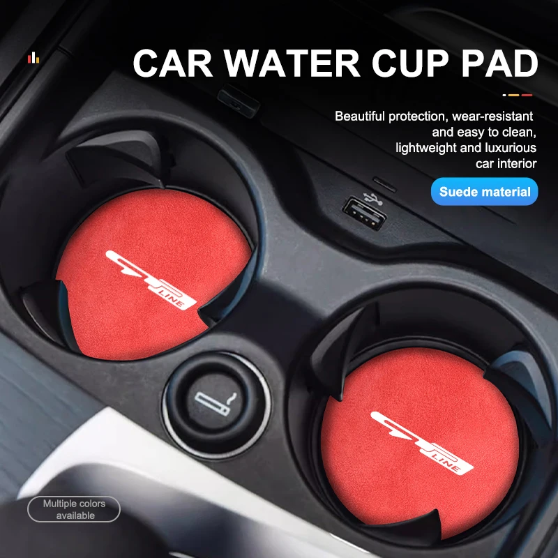2Pcs Car Center Console Coaster Water Cup Non-Slip Pad for KIA gt gtline Xline ceed Forte RIO STINGER Seltos K3 K4 cup holder coasters cup holder inserts car coaster pads cup holder insert