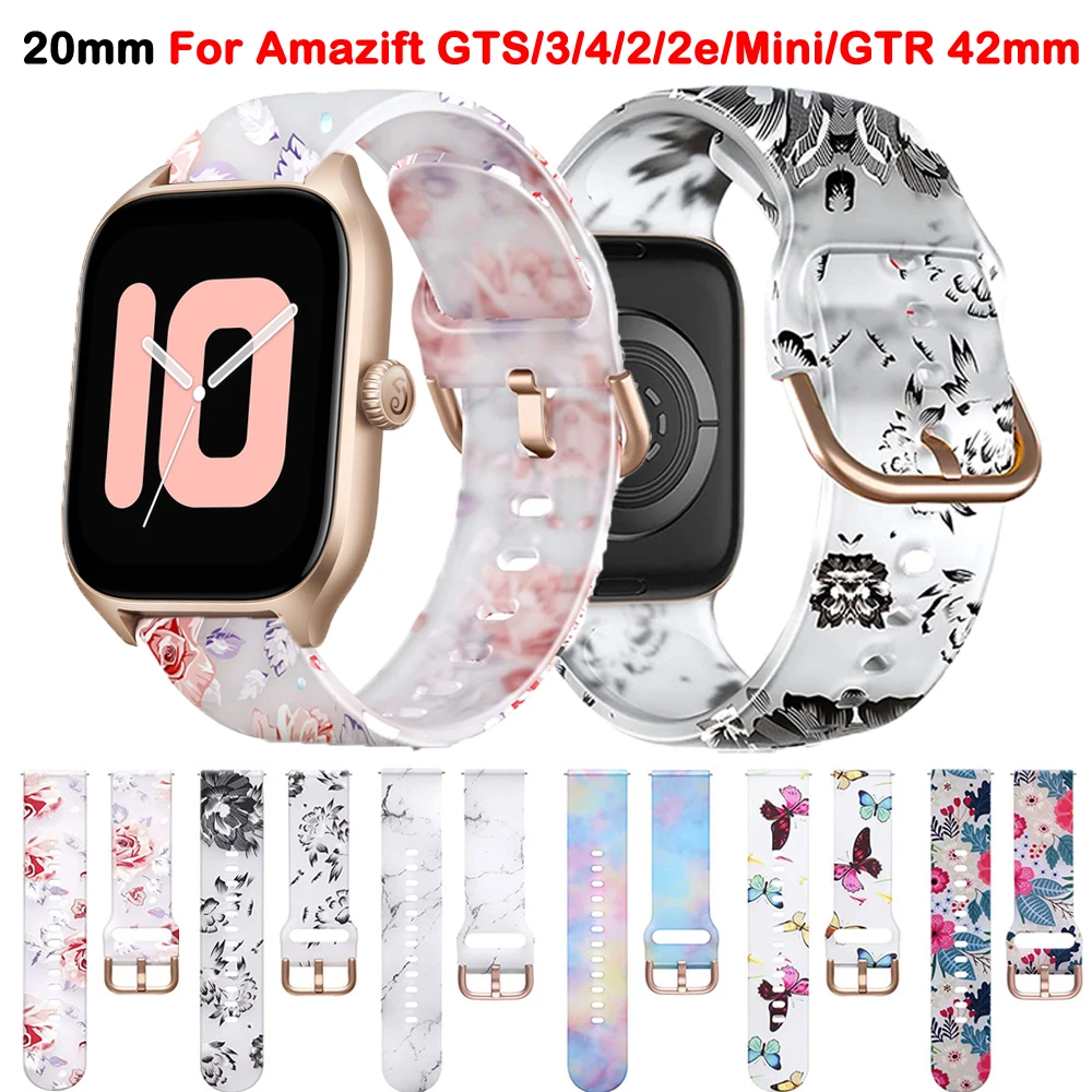 

Ремешок силиконовый для Amazfit GTS 4/GTS4/2/3/Mini/Bip 3 Pro, 42 мм