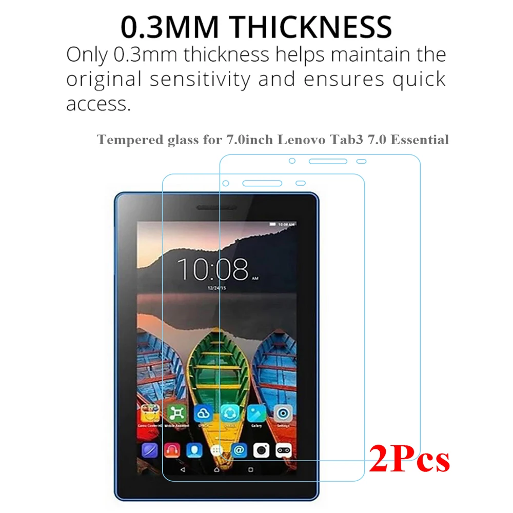2-Pack Premium Screen Protector for Lenovo Tab3 7.0 Essential - HD Tempered Glass