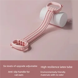 Enhanced Stretch Strap for Yoga - Adjustable Tensioner with 6 Ropes for Enhanced Flexibility and Shoulder Support (Pink)