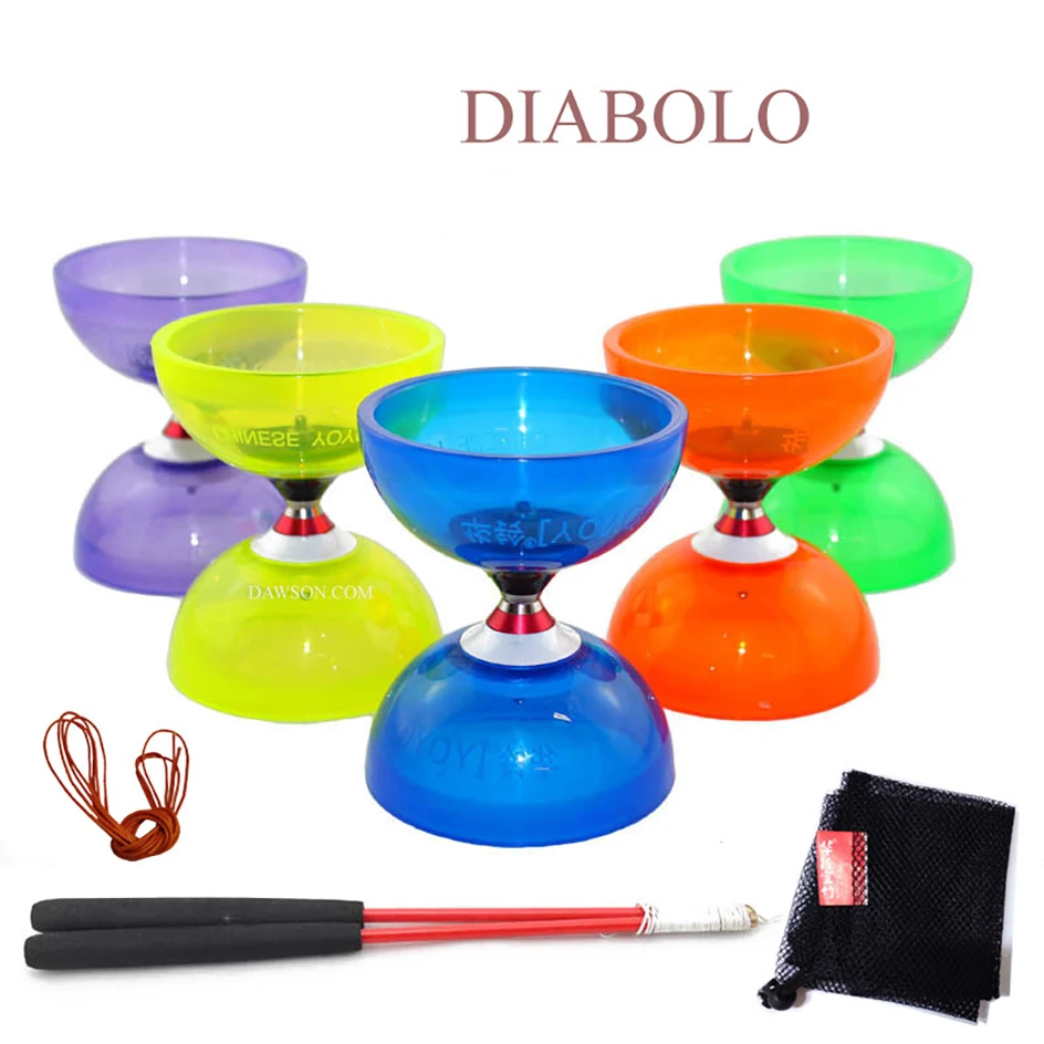 Diabolo Toy Professional Diabolo Set Packing Tri or Five Bearings Kongzhu With Hand-Stick and Mesh Bag
