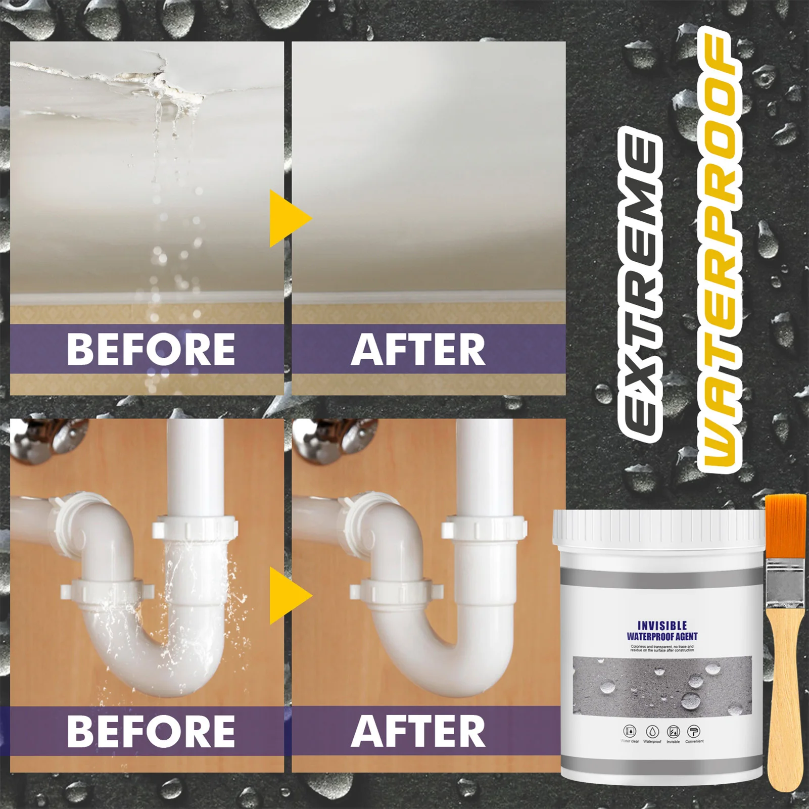 Description Picture 2 of itemSelf-spraying Anti-leak Agent with Brush Non-toxic and Environment Friendly Agent for Sealing Out Water Air and Moisture