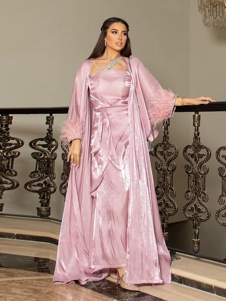 luxurious-formal-muslim-kaftan-dress-women-3-piece-stain-set-caftan-feathers-robe-longue-dubai-turkey-abaya-islam-djellaba