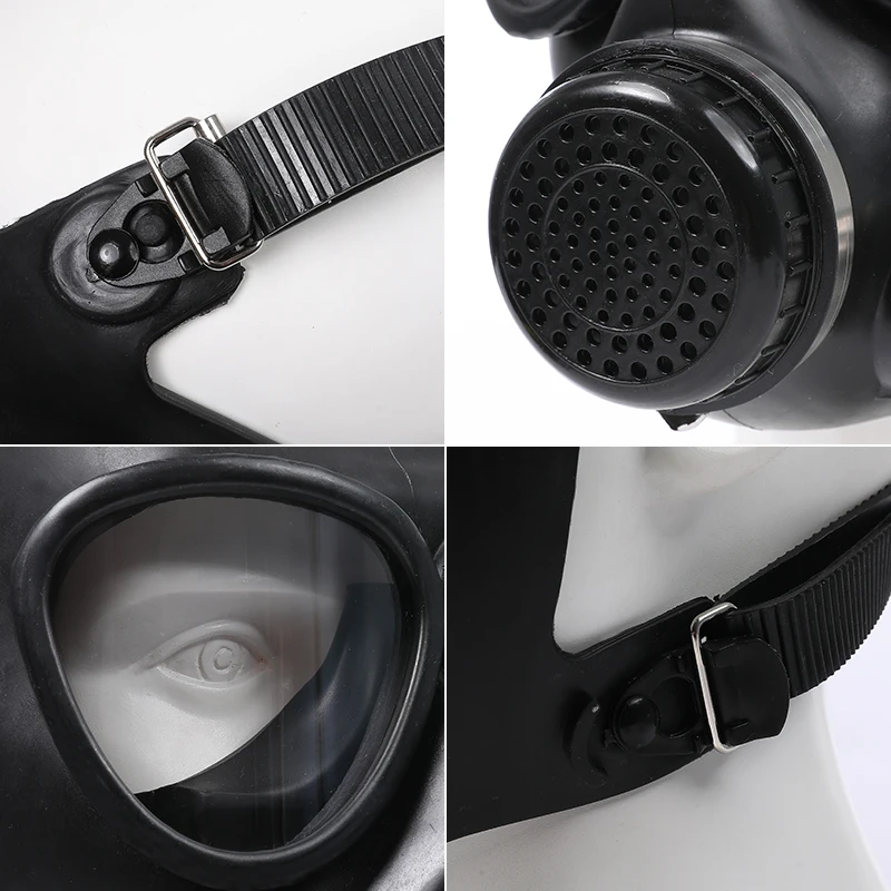 Black Full Face Respirator with Large Filtering Canister for Chemical and Pesticide Protection