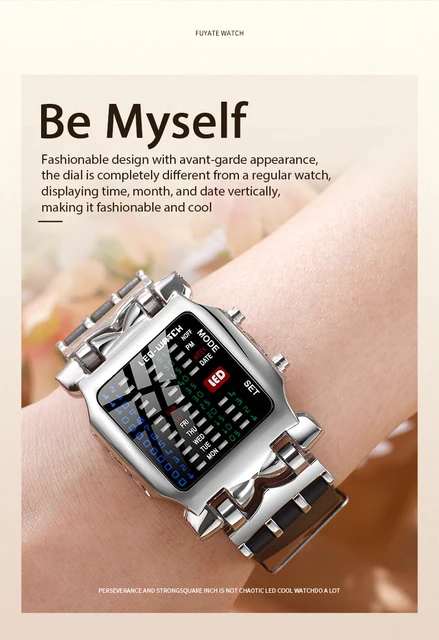 Números Binarios Leer Reloj Binario Reloj LED De Moda Para Hombre