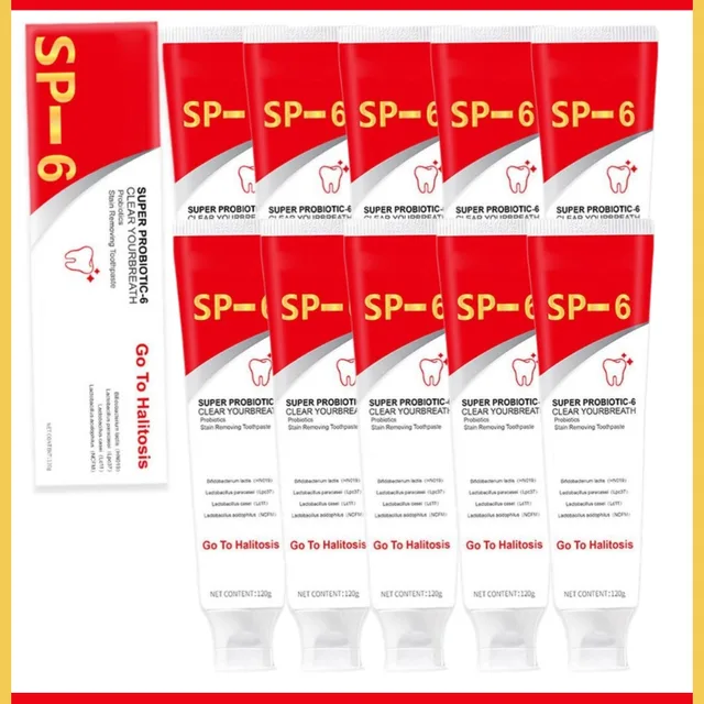 SP-6 Probiotic Toothpaste Brightening Stain Remover Sp-6 Probiotic Toothpaste Breath Freshing Whitening Toothpaste 1/3/5/10pcs 1