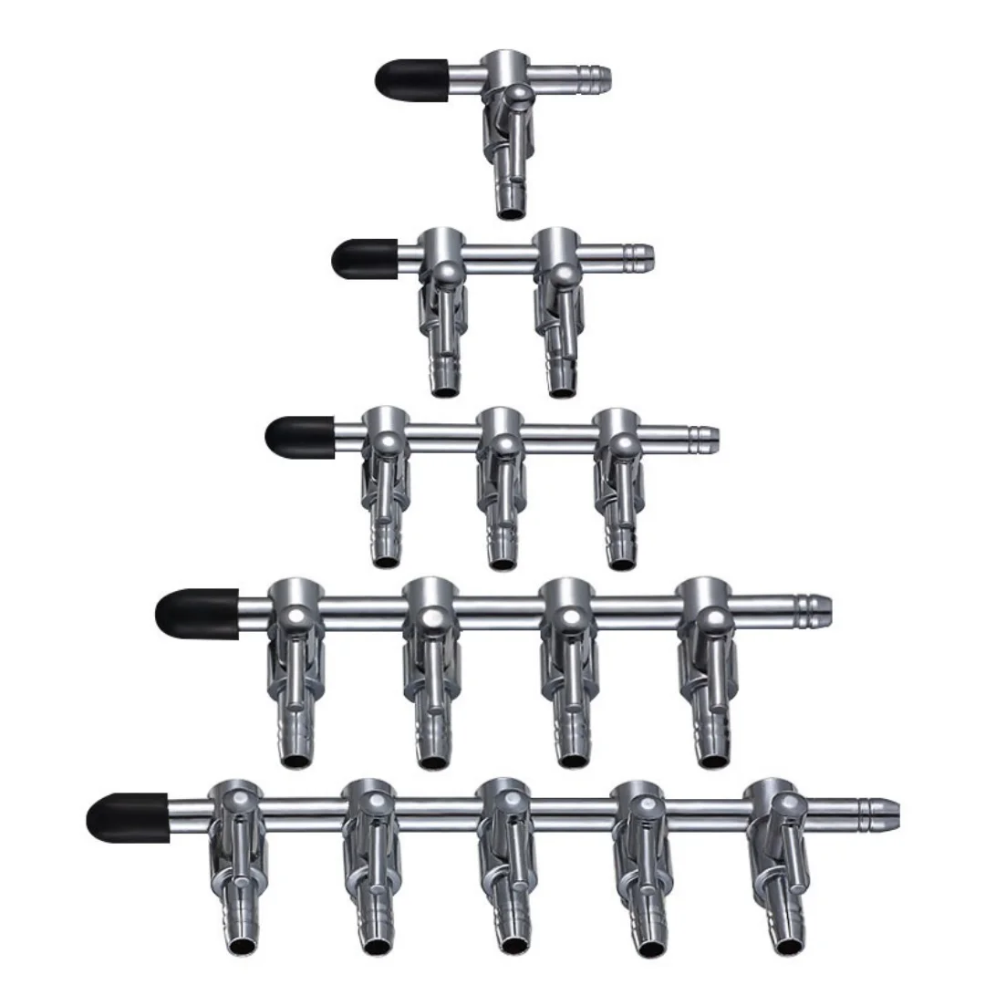 Aquarium Air Flow Control Hebel Ventil Verteiler Splitter Sauerstoff Pumpe Zubehör Aquarium Edelstahl Luft Ventil 1 bis 4 Wa – Detail 8