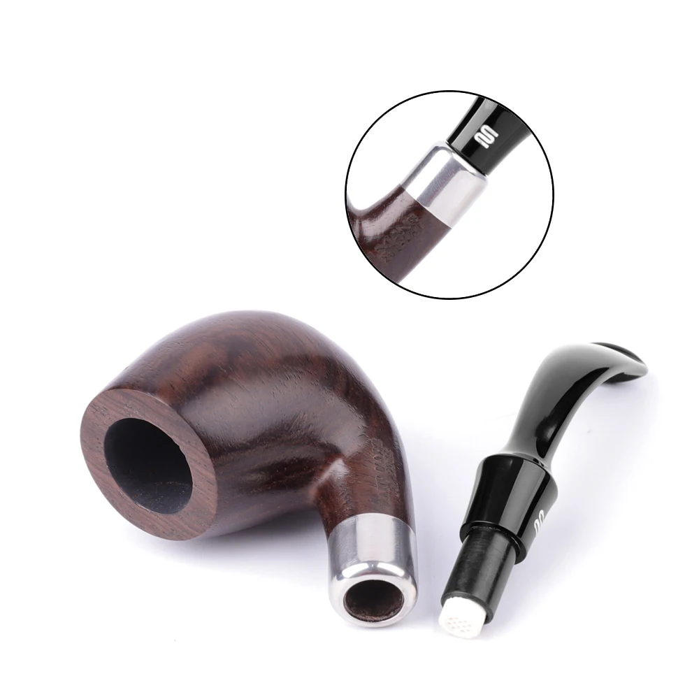 Black Sandalwood Tobacco Pipe Set with Gold Ring and 10-Tool Kit Bongs in Australian