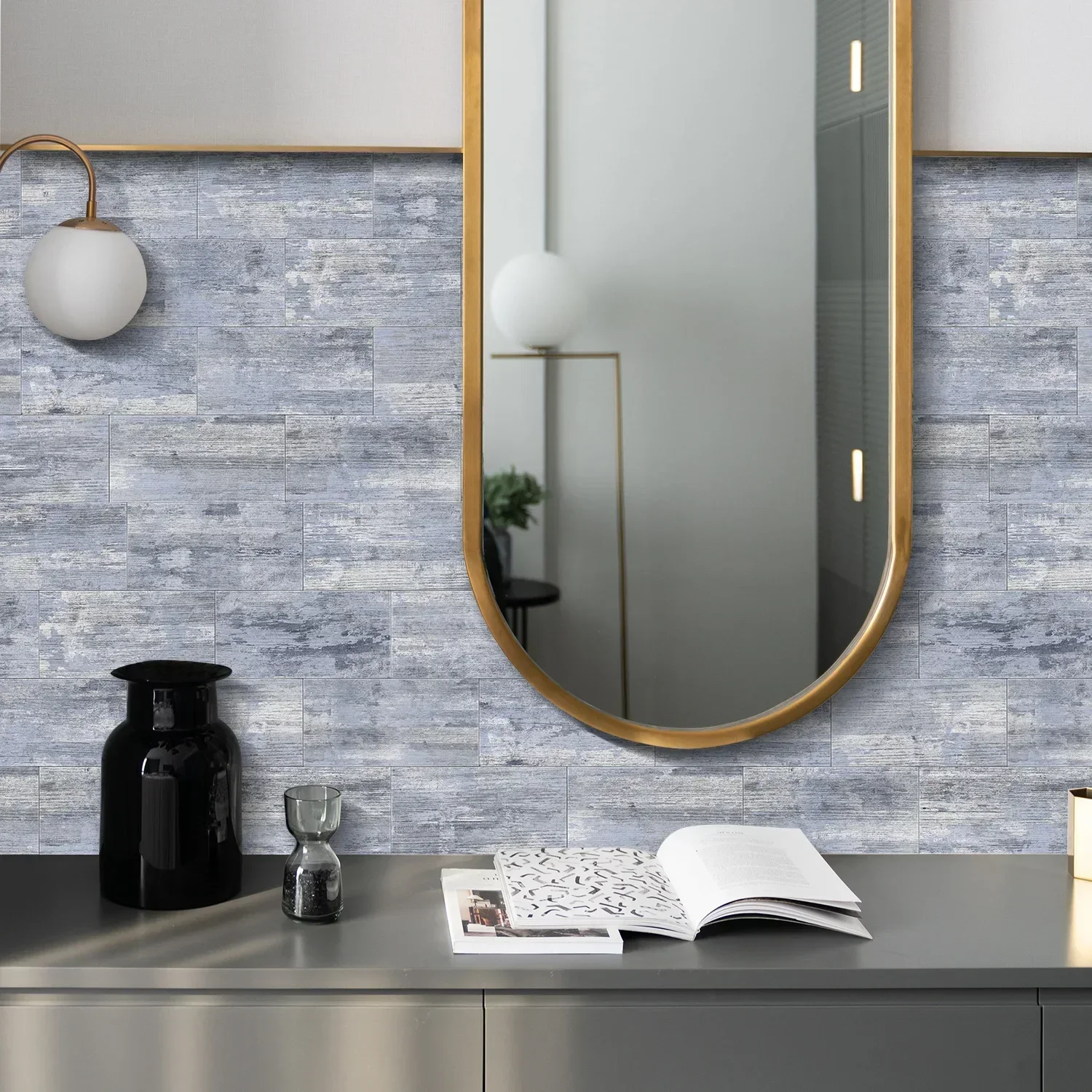Adesivo Autoadesivo Backsplash Prata Metálica - 10x5m ROSEROSA