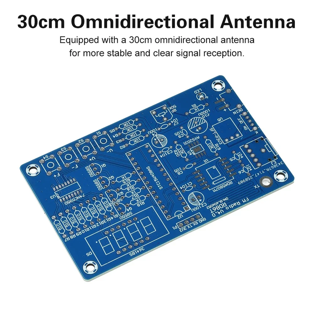 CJSD-초보자를 위한 전자 DIY 키트 FM 라디오용 조정 가능한 주파수 87.5-108Mhz Mhz 연습 프로젝트 보드 RDA5807M 모드