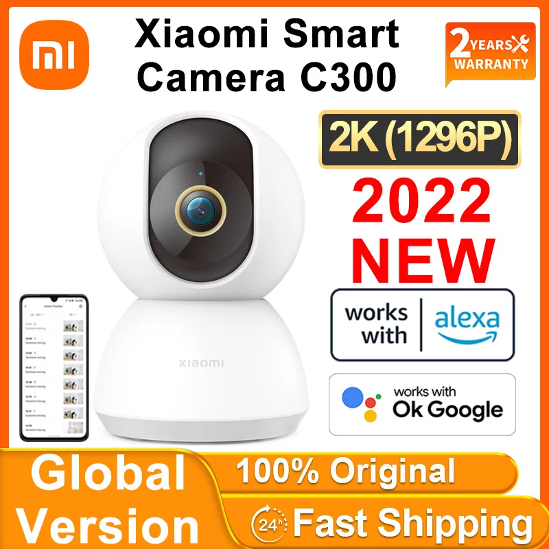 New Global Version Xiaomi Smart Camera C300 Alexa CCTV 2K F1.4 Large  Aperture Full Colour In Low-Light Two-Way Voice Mi Home App - AliExpress