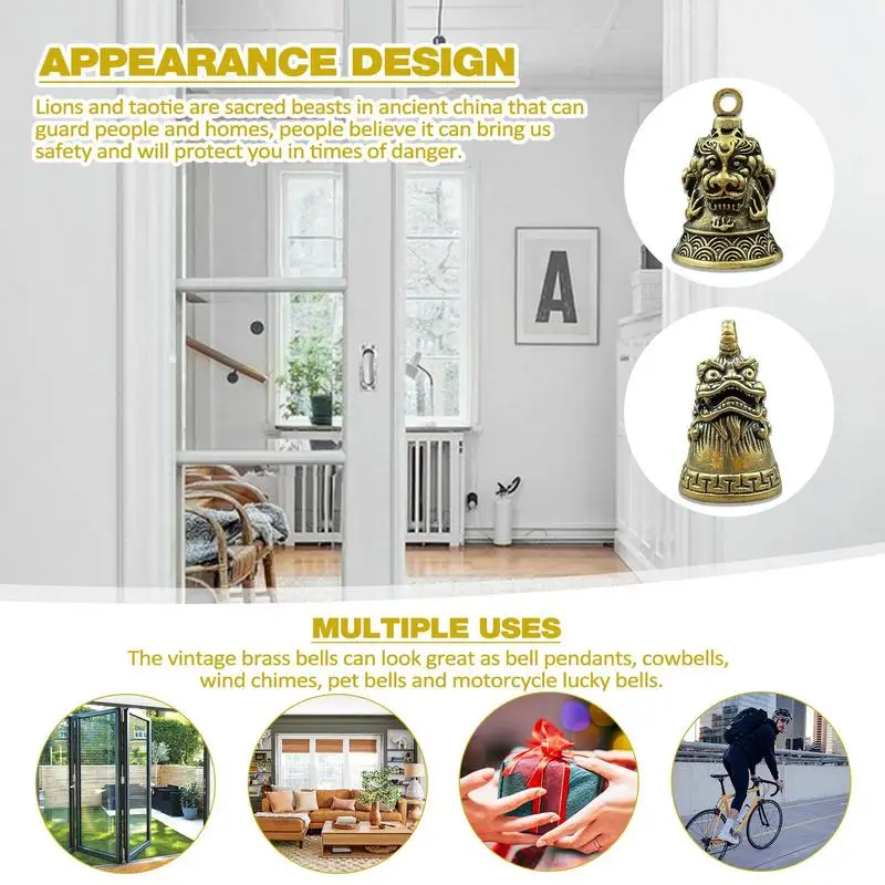 Guardian Bell Vintage Brass Bells Accessorio Per Campanello Da Motociclista O Portachiavi Per Buona Fortuna Sulla Strada Accessorio Per Campanello Da 