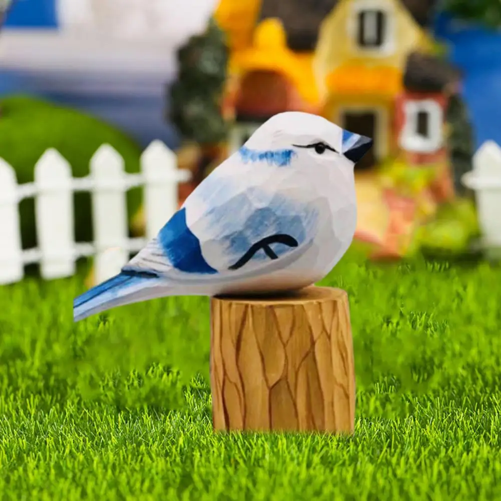 

Painted Wooden Bird Decoration Hand Carved Wooden Bird Figurine for Home Holiday Decorations Bright Color Bird Ornament Statue