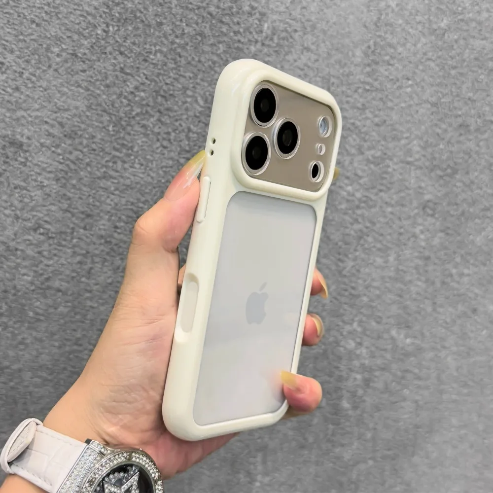 Transparent Candy Color Frame DIY Phone Case with Acrylic Back Cover
