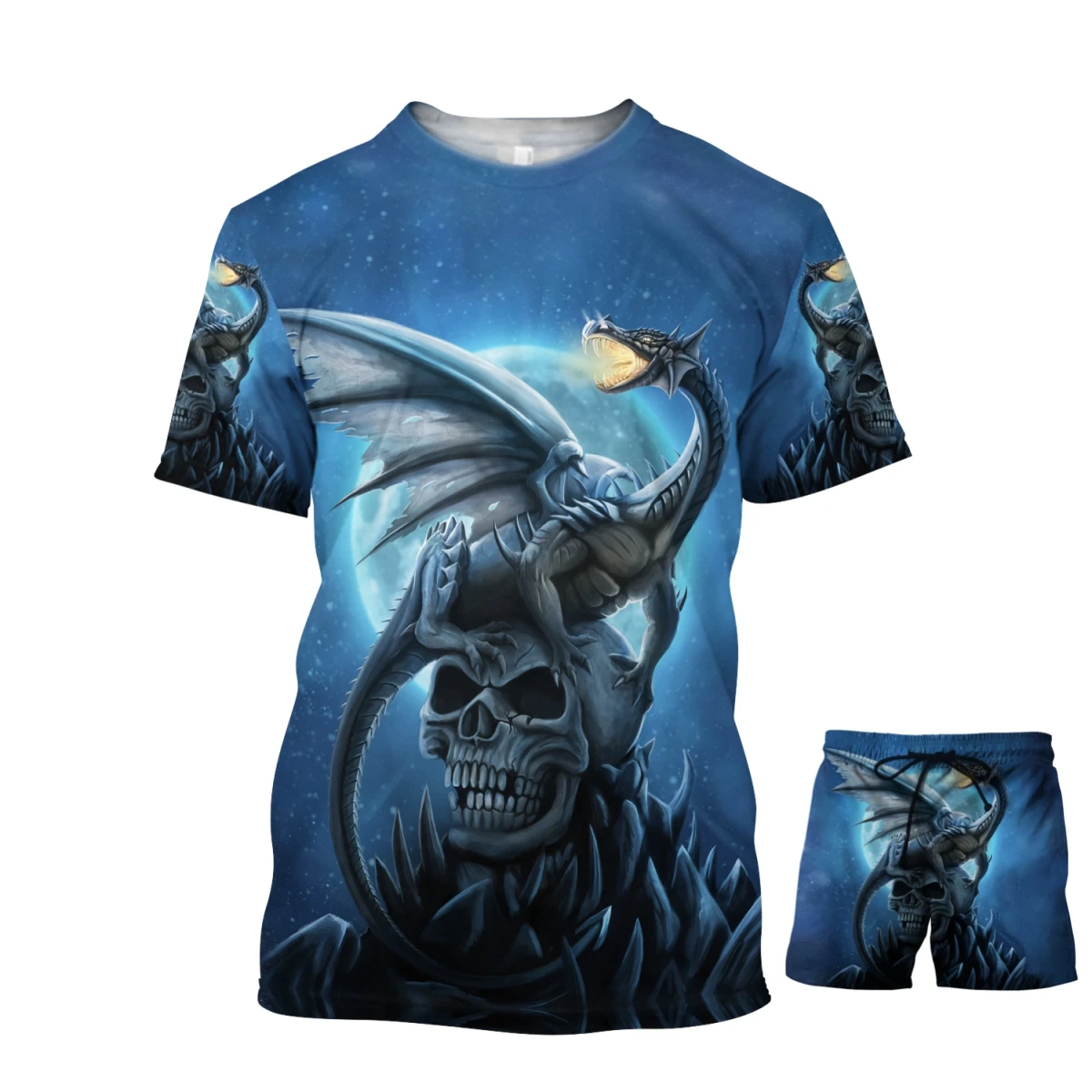 

Новый летний мужской Забавный костюм с коротким рукавом, модный спортивный уличный мужской костюм с 3d-цифровым принтом черепа, пальто