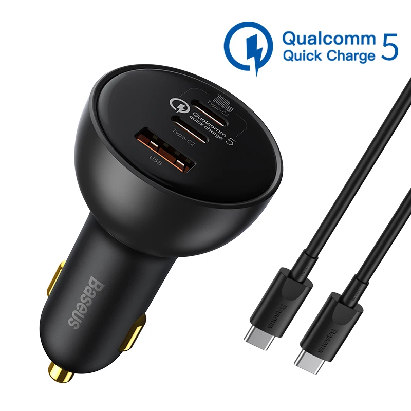 Baseus 160W Car Charger Quick Charge QC 5.0 4.0 3.0 PD Charger For Macbook iPad Pro Laptop USB Type C Charger For iPhone Xiaomi type c car charger Car Chargers