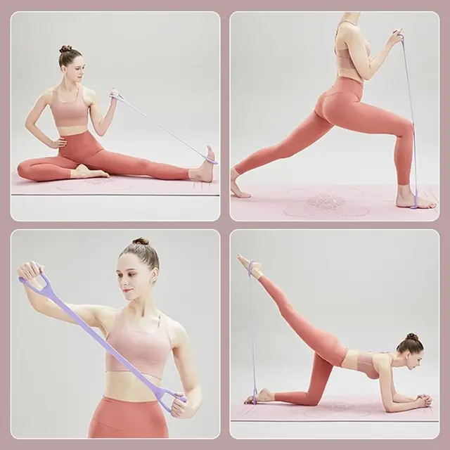 8-Shaped Stretcher For Home Fitness, Back Shaping,elastic Band With Open Shoulder and Back Stretching Band for Shoulder Exercise 6