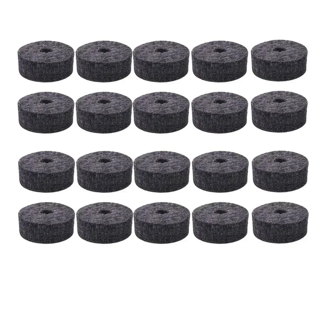 20pcs Cymbal Felt Washer Felts Crash Cymbals Clutch Felt Drum Parts Set Gray Musical Instrument Accessories Durable Practical