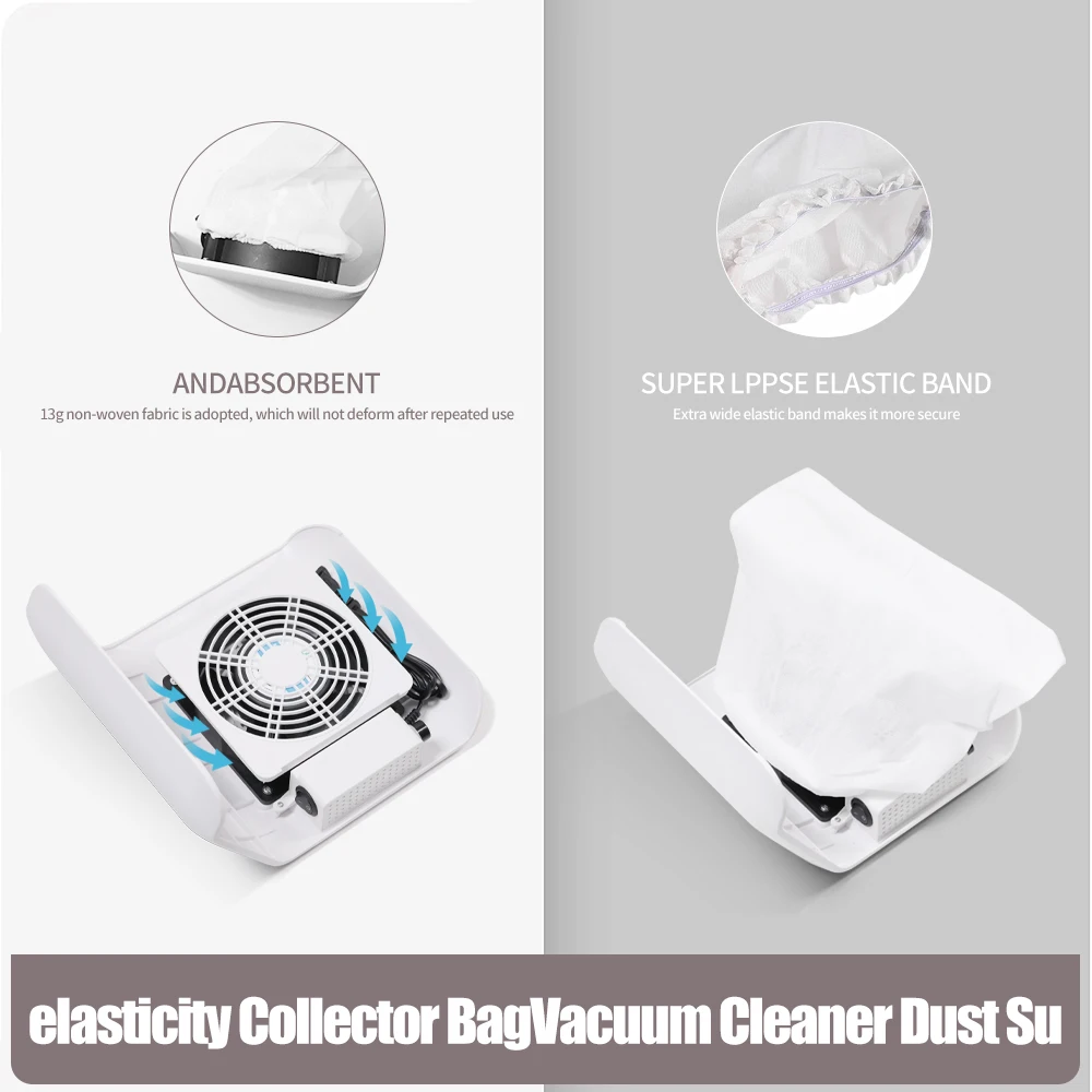 LULAA 강력한 네일 집진기 선풍기 진공 청소기 기계, 도구 포함, 매니큐어 살롱 장비용 먼지 수집 가방