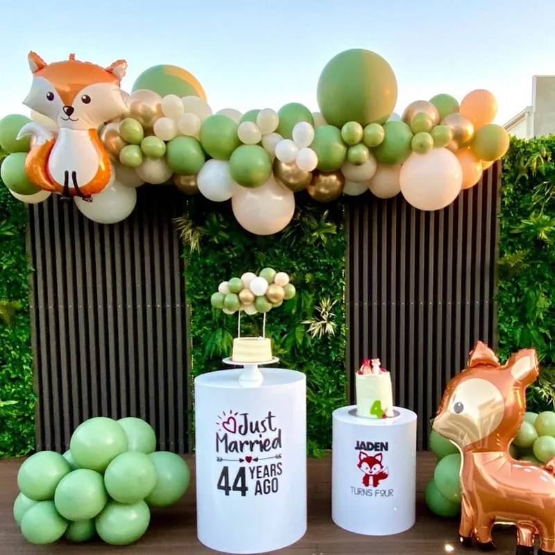Cartoon Animal Fox Raccoon Foil Balloons Safari Jungle Party Decorations Kids Birthday For Home Decor Baby Shower Helium Balls