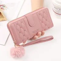 Women Long Wallet Pu Leather Card Holder Large Capacity Hasp Zipper Coin Purse Multi Card Organizer Cell Phone Wristlet Handbag 1