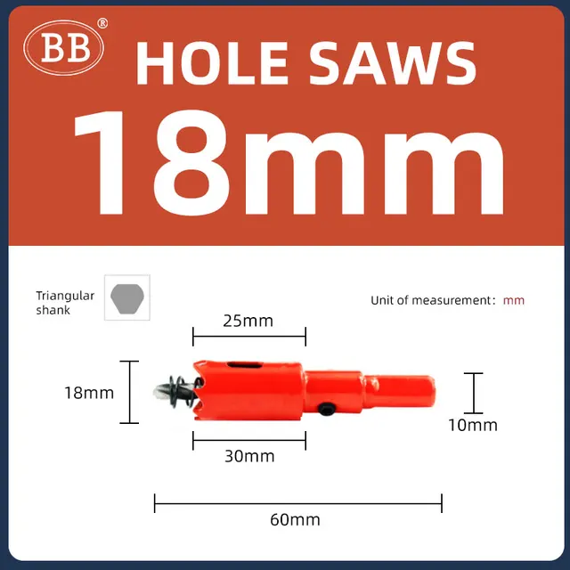 BB 목재 구멍 톱 플라스틱 PVC 얇은 시트 알루미늄 합금, DIY 목공 포레스터 비트, 16mm ~ 100mm