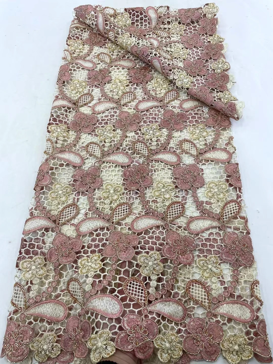 

2024 высококачественное кружево, африканский гипюр, кружевная ткань, ткань, лазерная вышивка, кружево с блестками, Сенегал WS