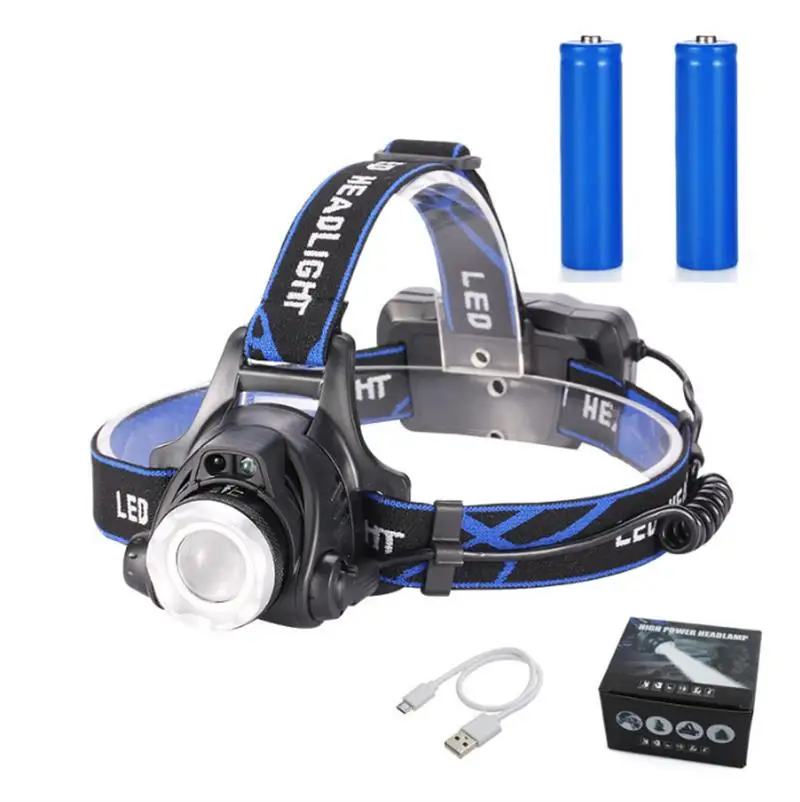 

T6 Led Headlamp High Brightness Spotlights Waterproof Portable Light For Camping Built-In Battery Head Lamp For Fishing Bike