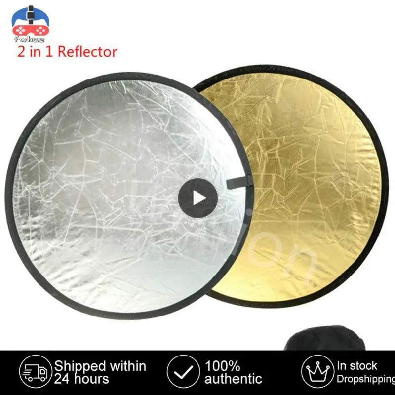 휴대용 멀티 접이식 디스크 라이트 리플렉터, 사진 스튜디오용 디퓨저 리플렉터, 금과 실버, 2 in 1, 30cm