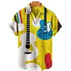 Shirts For Men Hawaiian Music Note Pattern Fashion Print Summer Harajuku Blouses Short Sleeves Hawaii Beach Tops Tees Clothing 3
