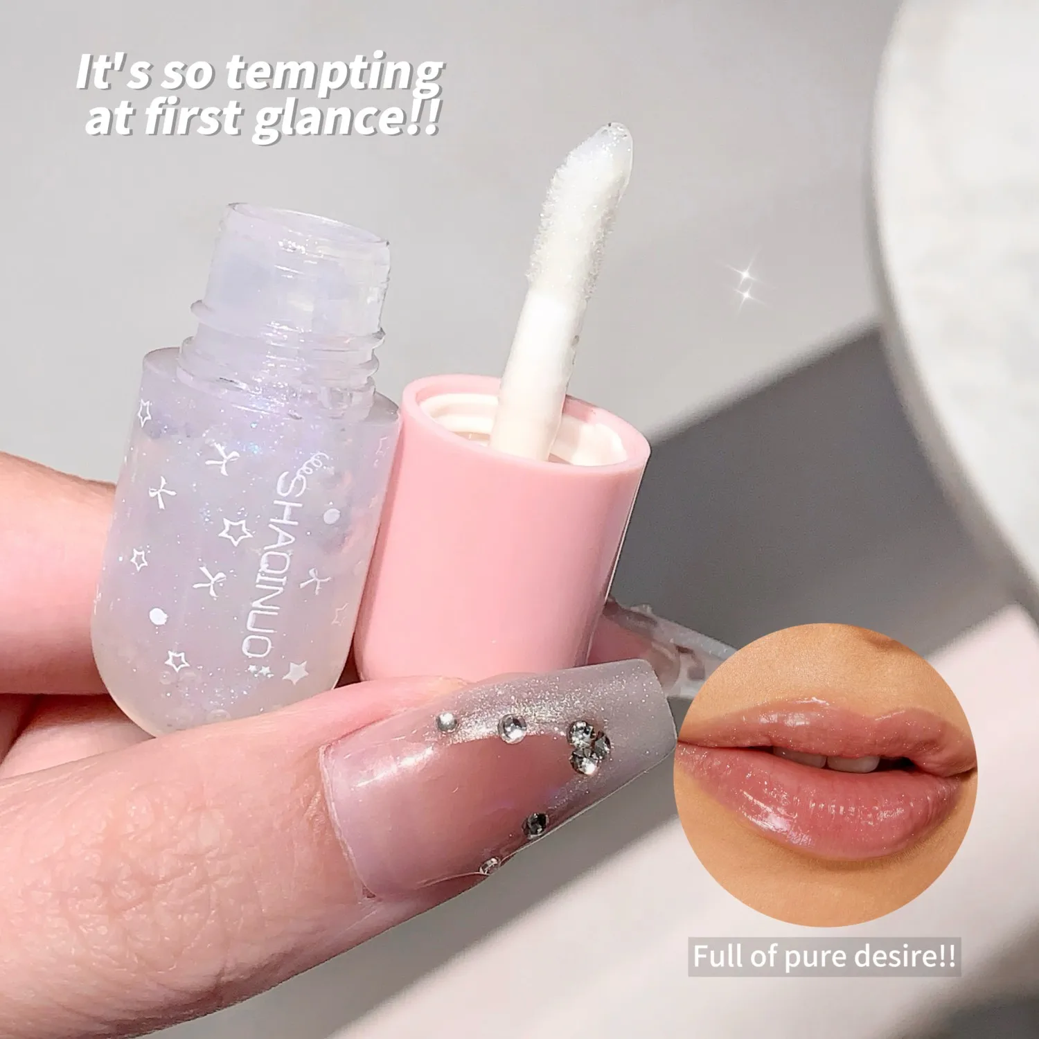 Shimmery Glitter Hydrating Lip Gloss Collection - 6 Vivid Colors with Long-Lasting Shine